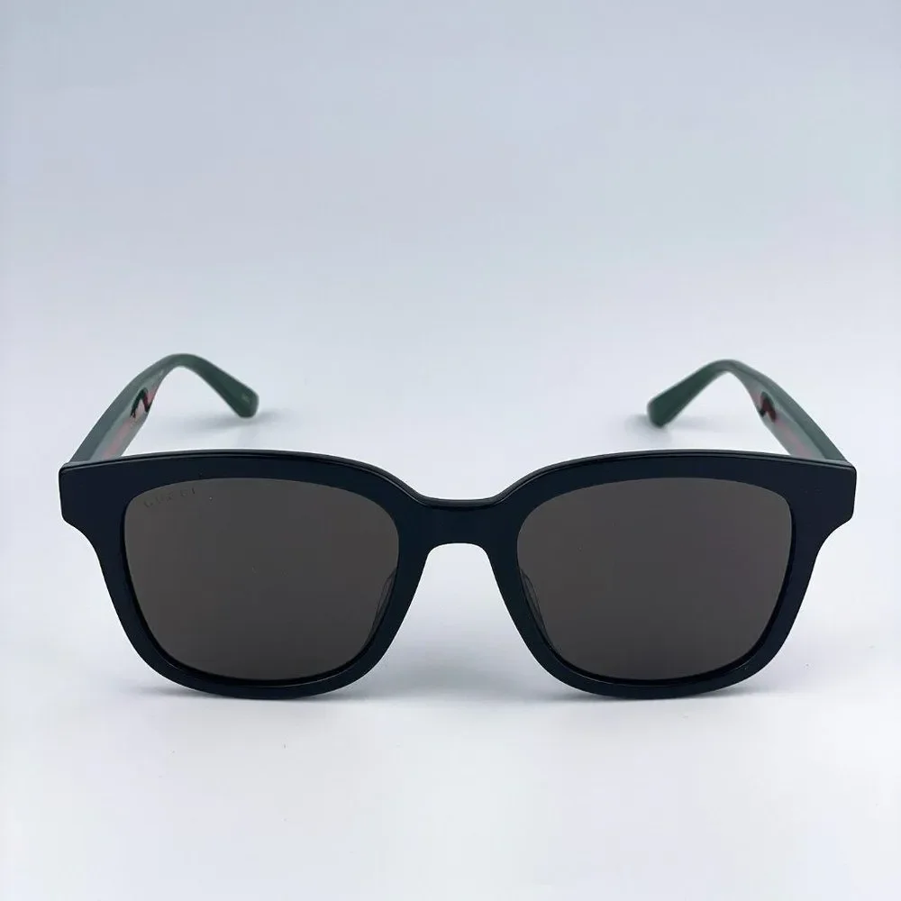 Gucci GG0847SK 001 Sunglasses Black Green Grey Square Unisex